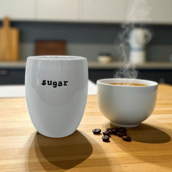 3/$20 Pottery Barn Coffee House Small White Ceramic Sugar Bowl Serving READ - Picture 1 of 10